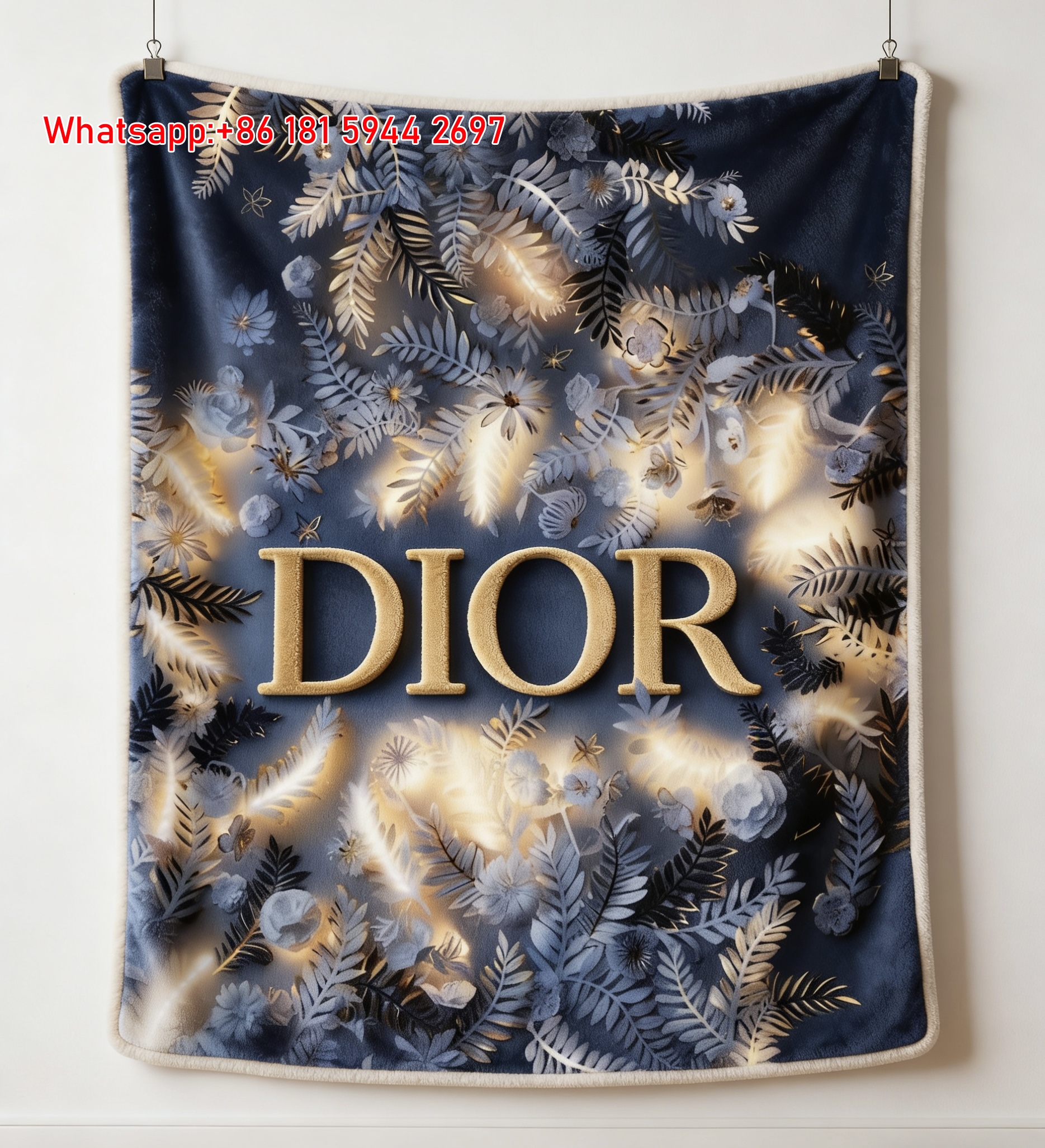 Dior Botanical Glow Flannel Sofa Throw Blanket for Wall Hanging Decor D204